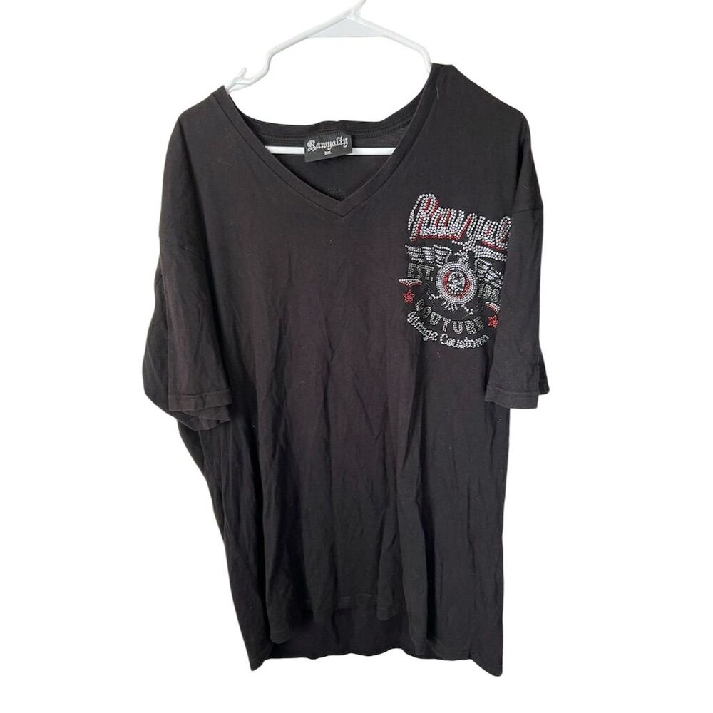 Rawyalty Couture Women’s 2XL Black Vintage Graphic T-Shirt Crew Neck